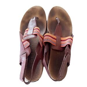 Sorel Out 'N About Womens Shoes 9.5 Sandals Elderberry Sport Thong Ankle Strap